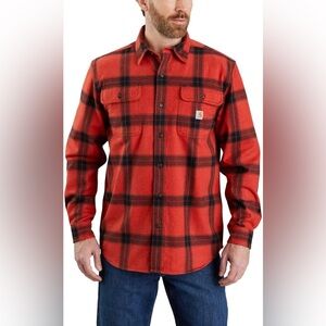 Men’s Loose Fit Heavyweight Flannel Long Sleeve Plaid Shirt Size: XL Tall